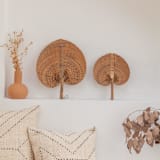 "Paradisio Amber Woven Fan Small" - Fans in green by Suzanne Seick