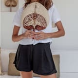"Paradisio Clay Ombre Woven Fan Small" - Fans in pink by Suzanne Seick