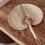 "Paradisio Blonde Woven Fan Small" - Fans in gold by Suzanne Seick