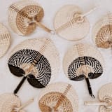 "Paradisio Black Ombre Woven Fan Small" - Fans in gray by Suzanne Seick