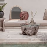 "Paradisio Clay Woven Fan Large" - Fans in white by Suzanne Seick