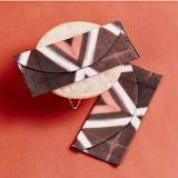 "Tisa Black Pink Cotton Shibori Hand Crafted Zero Waste Pouch" - Bridal Clutches and Purses in black by Anjali Purohit