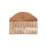 "Oak Brown Stripes Cotton Wax Block Printed  Envelope Pouch" - Bridal Clutches and Purses in brown by Anjali Purohit