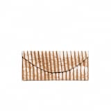 "Oak Brown Stripes Cotton Wax Block Printed  Envelope Pouch" - Bridal Clutches and Purses in brown by Anjali Purohit
