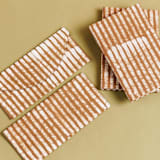 "Oak Brown Stripes Cotton Wax Block Printed  Envelope Pouch" - Bridal Clutches and Purses in brown by Anjali Purohit
