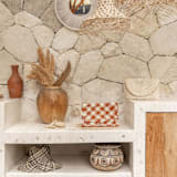 "Patterned Clay Plaid Motif Rattan Clutches" - Bridal Clutches and Purses in red by Suzanne Seick
