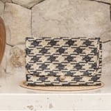 "Patterned Black Plaid Motif Rattan Clutches" - Bridal Clutches and Purses in black by Suzanne Seick