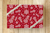 "Handdrawn Holiday." - Wrapping Paper in Holiday Red by Beth Schneider - Front