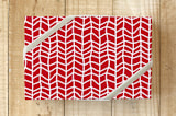 "Hand Drawn Herringbone Paper" - Wrapping Paper in Crimson by Cindy Lackey - Front