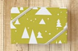 "Tilty Trees" - Wrapping Paper in Lime by Shari Margolin - Front