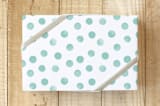"Snowball" - Wrapping Paper in Ice Blue by Kristen Magee - Front