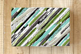 "Sketchy Strokes " - Wrapping Paper in Tree Green by Simi Gauba - Front