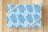"Swimming Sea Turtles" - Wrapping Paper in Surf by Lauren Hughes - Front
