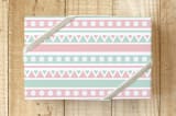 "Whimsical Tribal" - Wrapping Paper in Pink/Mint by Luz Alliati - Front