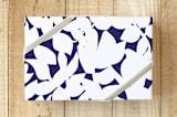 "Blue Contemporary" - Wrapping Paper in Blue and White by Luz Alliati - Front