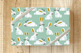 "Nursery bunnies" - Wrapping Paper in Green by Luz Alliati - Front