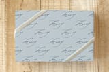 "boho holiday 1" - Wrapping Paper in muted blue by rose lindo - Front