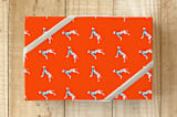 "Illustrated dalmatian " - Wrapping Paper in cajun shrimp by Kelsey Livingston - Front