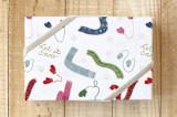 "snow bunny" - Wrapping Paper in powder blue by Kat Roberts - Front
