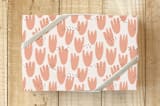 "Playful Tulips" - Wrapping Paper in Salmon by Wendy Chung - Front