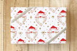"vintage santa sparkle" - Wrapping Paper in snow by peetie design - Front