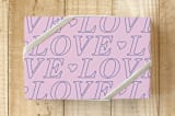 "Love Love Love Gift Wrap" - Wrapping Paper in Cobalt by Amber Barkley - Front