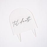""'Til Death" Arch Acrylic Cake Topper - Black Ink" - Cake Toppers in clear by Toaste