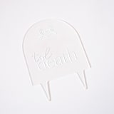 "Skeleton Heart "'Til Death" Arch Acrylic Cake Topper - White Ink" - Cake Toppers in clear by Toaste