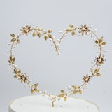 "Gold Floral Heart Cake Topper" - Cake Toppers in gold by BE something new