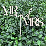 "Mr & Mrs Cake Topper | Birch Wood" - Cake Toppers in natural by The Crazy Bunny Lady
