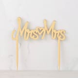 "Mrs & Mrs Cake Topper, Gold" - Cake Toppers in gold by Em and Me Studio