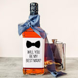"Best Man Liquor Bottle Label | Will you be my Best Man?" - Groomsmen Gifts in white by The Pretty Little Mess