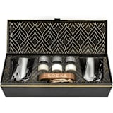 "The Connoisseur's Set - Twist Glass Edition" - Groomsmen Gifts in black by ROCKS Whiskey Chilling Stones