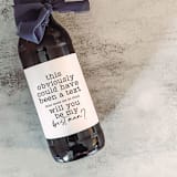 "Set of 6 Best Man Beer Bottle Labels | Text" - Groomsmen Gifts in white by The Pretty Little Mess