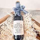 "Set of 6 Best Man Beer Bottle Labels | Text" - Groomsmen Gifts in white by The Pretty Little Mess