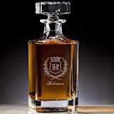 "Custom Glass Decanter" - Groomsmen Gifts in clear by Papel Custom Design