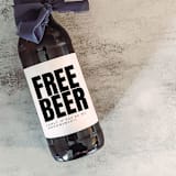 "Set of 6 Groomsman Beer Bottle Labels | Free Beer" - Groomsmen Gifts in white by The Pretty Little Mess