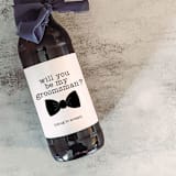 "Set of 6 Groomsman Beer Bottle Labels | Will you be my Groomsman?" - Groomsmen Gifts in black by The Pretty Little Mess