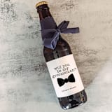 "Set of 6 Groomsman Beer Bottle Labels | Will you be my Groomsman?" - Groomsmen Gifts in black by The Pretty Little Mess
