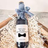"Set of 6 Groomsman Beer Bottle Labels | Will you be my Groomsman?" - Groomsmen Gifts in black by The Pretty Little Mess