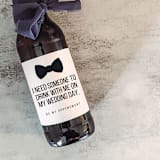 "Set of 6 Groomsman Beer Bottle Labels | Need Someone to Drink with me on my Wedding Day" - Groomsmen Gifts in white by The Pretty Little Mess