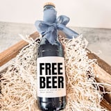 "Set of 6 Best Man Beer Bottle Labels | Free Beer" - Groomsmen Gifts in white by The Pretty Little Mess