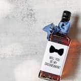 "Groomsman Liquor Bottle Label | Will you be my Groomsman?" - Groomsmen Gifts in white by The Pretty Little Mess