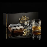 "The Connoisseur's Set - Palm Glass Edition" - Groomsmen Gifts in black by ROCKS Whiskey Chilling Stones