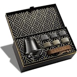 "The Connoisseur's Set - Nosing Glass Edition" - Groomsmen Gifts in black by ROCKS Whiskey Chilling Stones