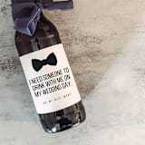 "Set of 6 Best Man Beer Bottle Labels | Need Someone to Drink with me on my Wedding Day" - Groomsmen Gifts in white by The Pretty Little Mess