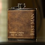 "Custom Engraved Rustic Brown Bridal Party Flask" - Groomsmen Gifts in brown by Great Little Favor Co