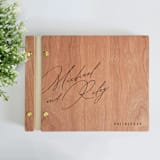 "Wedding Guest Book | Cherry Wood | 8.5 x 11" - Guest Books in beige by Katrina Mejia
