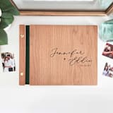"Romantic Wedding Guest Book | Cherry Wood | 8.5 x 11" - Guest Books in green by Katrina Mejia