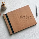 "Signature Style Wedding Guest Book | Cherry Wood | 8.5 x 11" - Guest Books in brown by Katrina Mejia